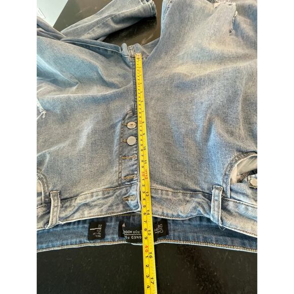 City Chic NWOT Button fly Harley High Rise Crop Denim Pant size 22 - Picture 9 of 10